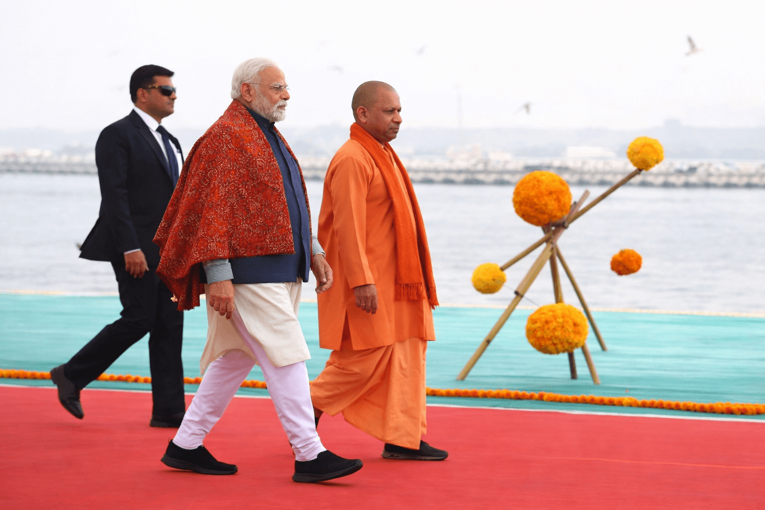 Modi Ji and Yogi Ji on the red carpet